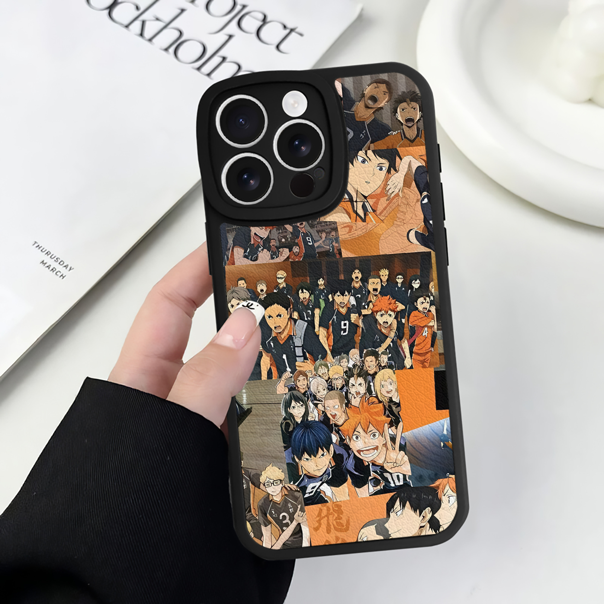 （画像用） ハイキュー!! Haikyu!! 【iPhone 16シリーズ対応】シリコンスマホケース（レザー調） 材質：シリコン